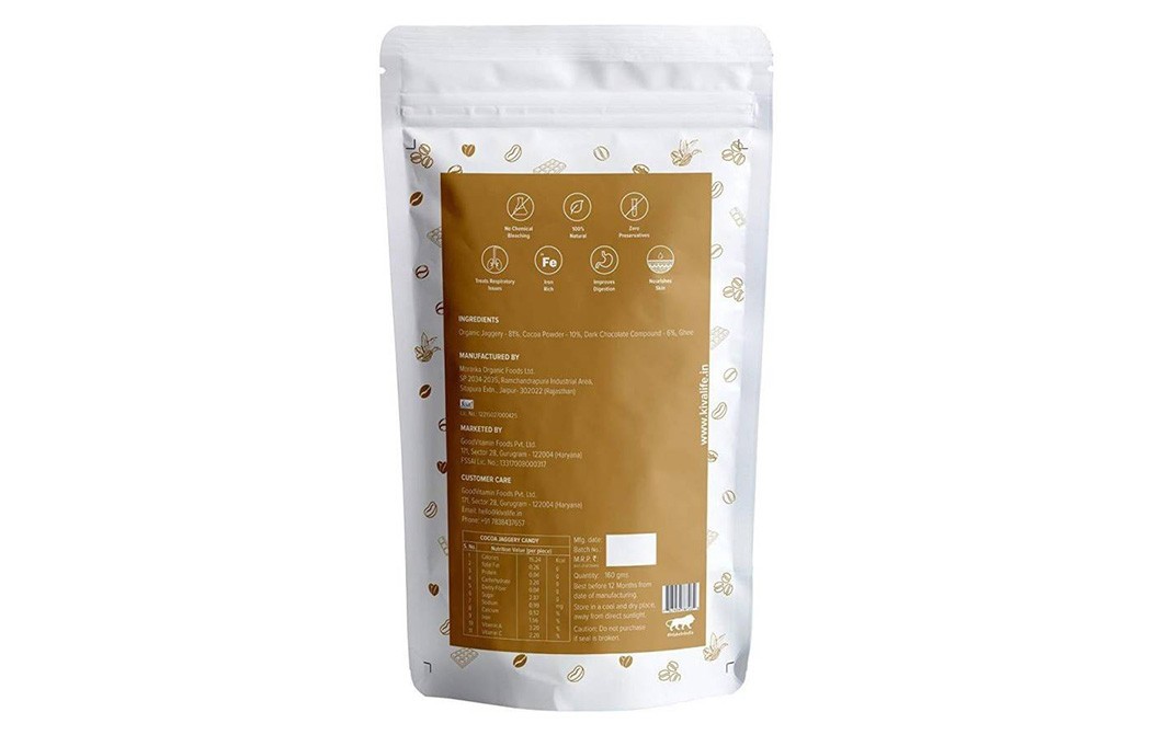 Kiva Chocolate Jaggery Candy    Pack  160 grams